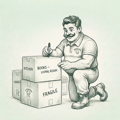 MuffinTopMan Crouching labeling box MuffinTopMan Crouching labeling box